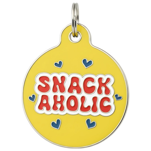 Snackaholic - Enamel Dog Tag