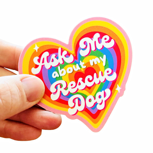 Ask Me About my Rescue Dog Sticker Ask Me About my Rescue Dog Sticker