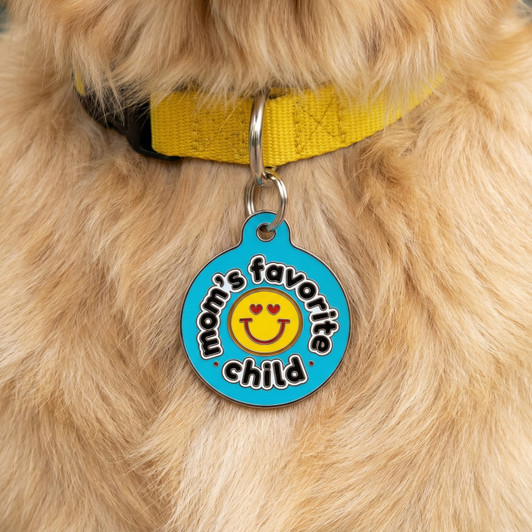 Mom's Favorite Child - Enamel Dog Tag *Teal Blue