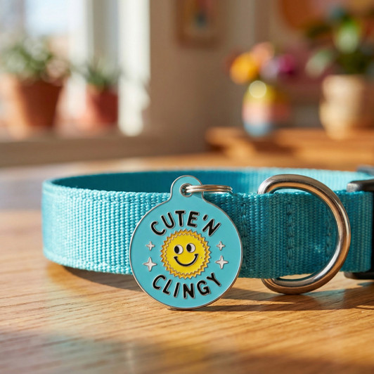 Cute 'N Clingy - Enamel Dog Tag *Blue