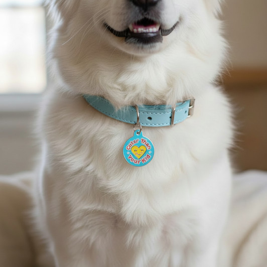 Cuter Than Your Kid Blue - Enamel Dog Tag
