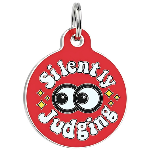Silently Judging - Enamel Dog Tag *Red Silently Judging - Enamel Dog Tag *Red