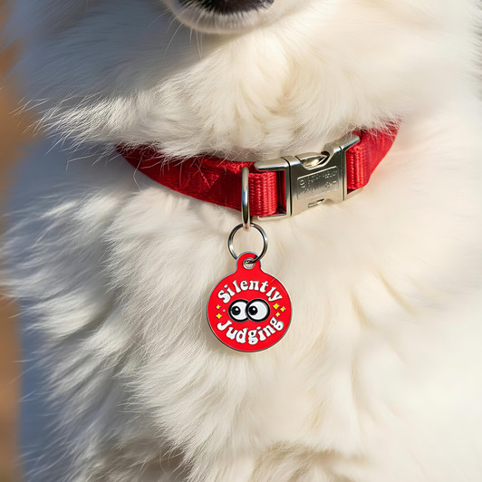 Silently Judging - Enamel Dog Tag *Red Silently Judging - Enamel Dog Tag *Red