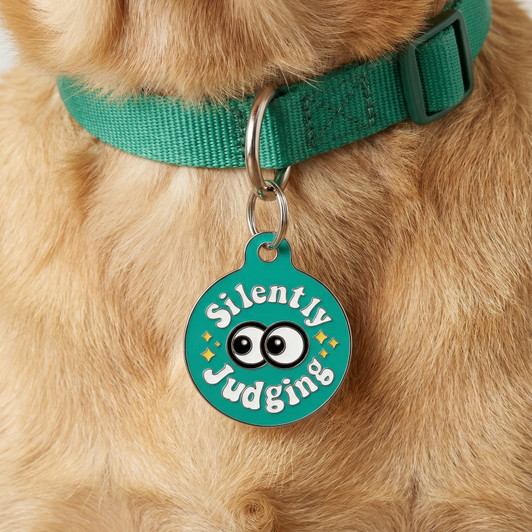 Silently Judging - Enamel Dog Tag *Teal New Color Silently Judging - Enamel Dog Tag *Teal New Color