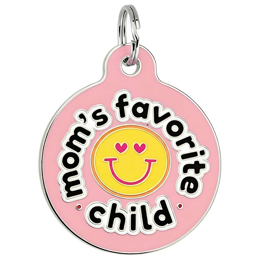 Mom's Favorite Child - Enamel Dog Tag *Pink New Color Mom's Favorite Child - Enamel Dog Tag *Pink New Color