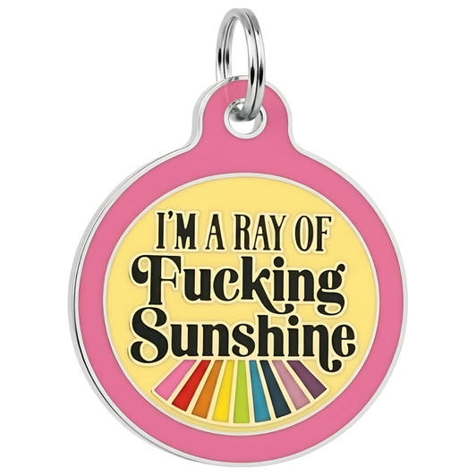 Ray of Sunshine - Enamel Dog Tag *Pink Ray of Sunshine - Enamel Dog Tag *Pink