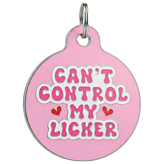 Can't Control my Licker - Enamel Dog Tag *Pink Can't Control my Licker - Enamel Dog Tag *Pink