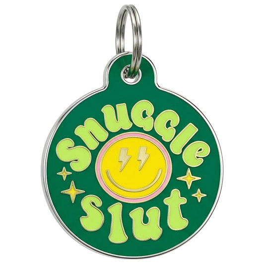 Snuggle Slut - Enamel Dog Tag *Green