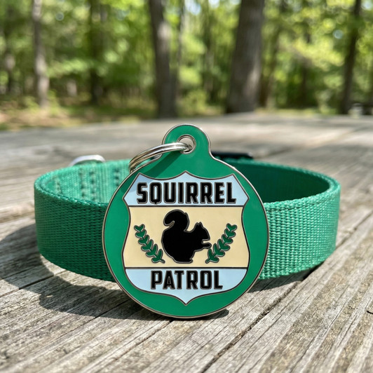 Squirrel Patrol - Enamel Dog Tag *Green Squirrel Patrol - Enamel Dog Tag *Green