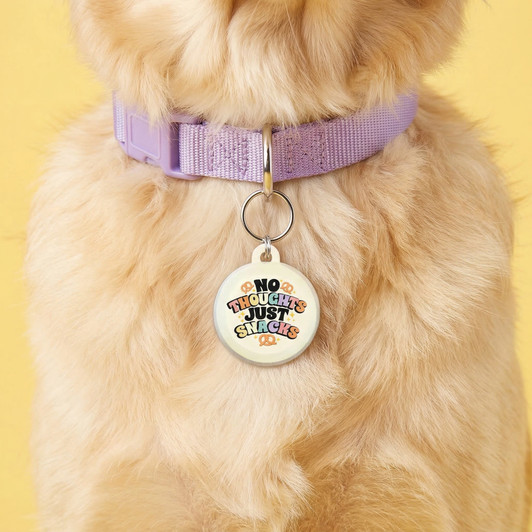 No Thoughts Just Snacks - Comfort Dog Tag
