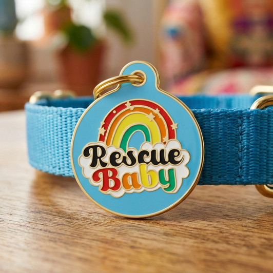 Rescue Baby - Enamel Dog Tag *Blue
