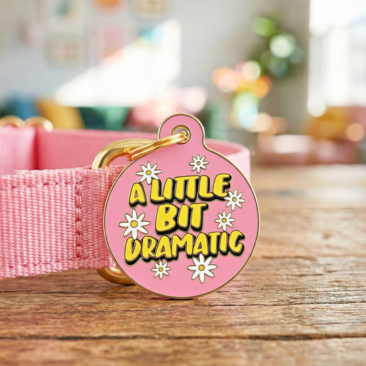 Little Bit Dramatic - Enamel Dog Tag