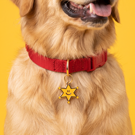 The Sheriff Tag - Gold Enamel Dog Tag The Sheriff Tag - Gold Enamel Dog Tag