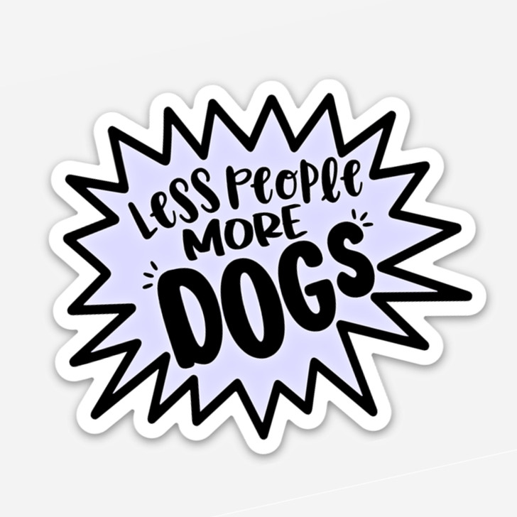 Less People More Dogs Sticker