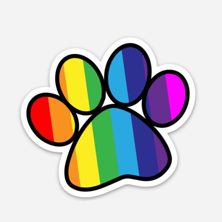 Pride Rainbow Paw Sticker