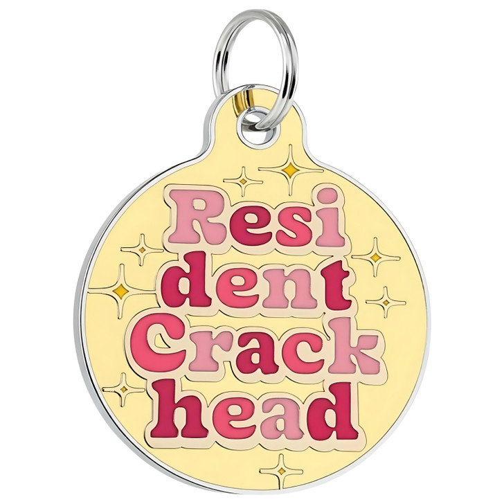 Resident Crackhead - Enamel Dog Tag *Yellow