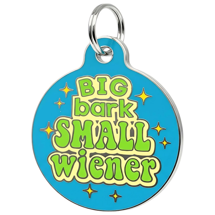 Big Bark Small Wiener - Enamel Dog Tag