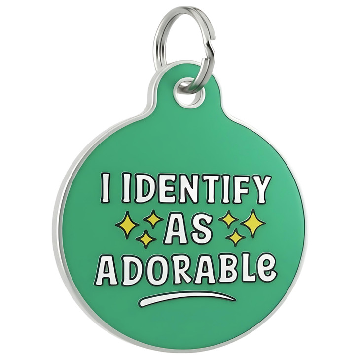 I Identify as Adorable - Enamel Dog Tag