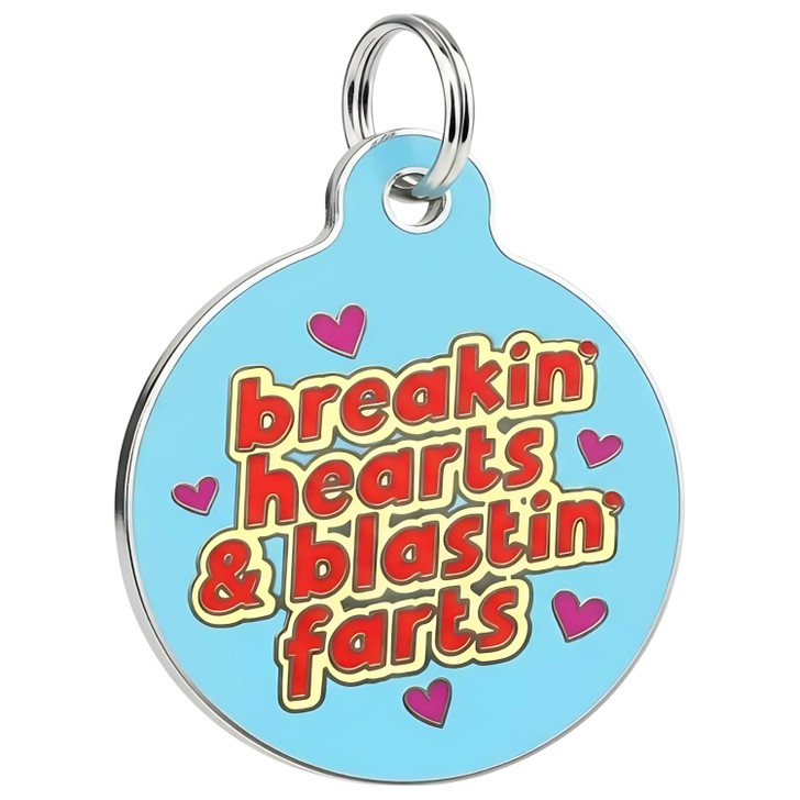 Breaking Hearts & Basting Farts - Enamel Dog Tag