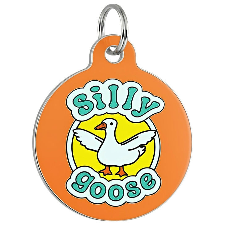Silly Goose - Enamel Dog Tag *Orange