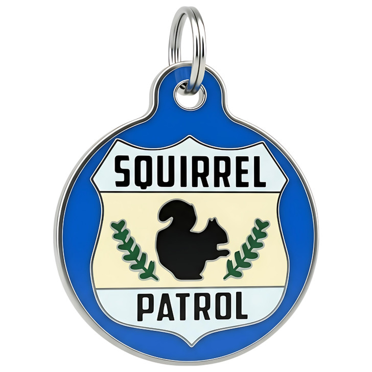 Squirrel Patrol - Enamel Dog Tag *Blue