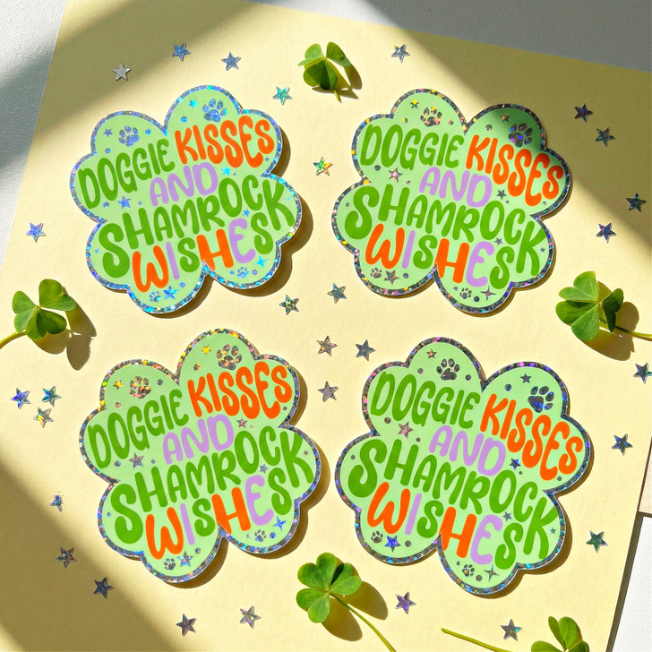 Doggy Kisses & Shamrock Wishes Sticker