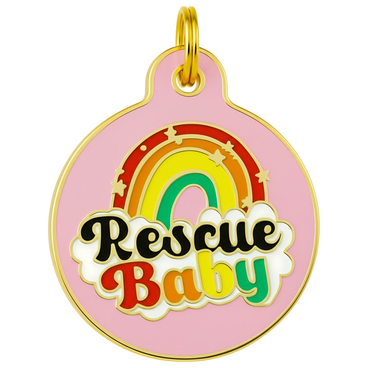Rescue Baby - Enamel Dog Tag *Pink