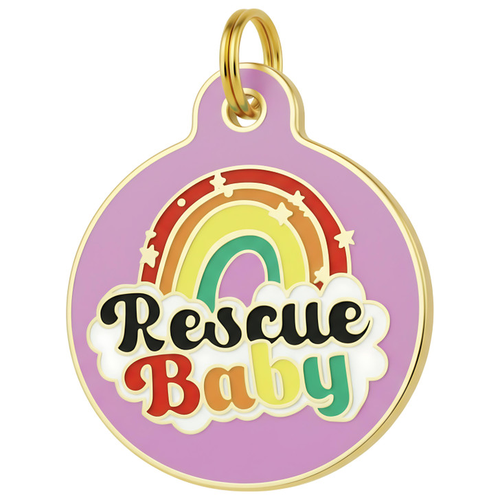 Rescue Baby - Enamel Dog Tag *Purple