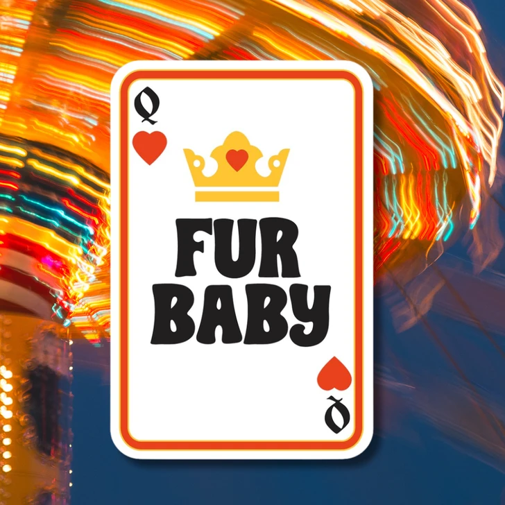 Queen Fur Baby Poker Stiker 
