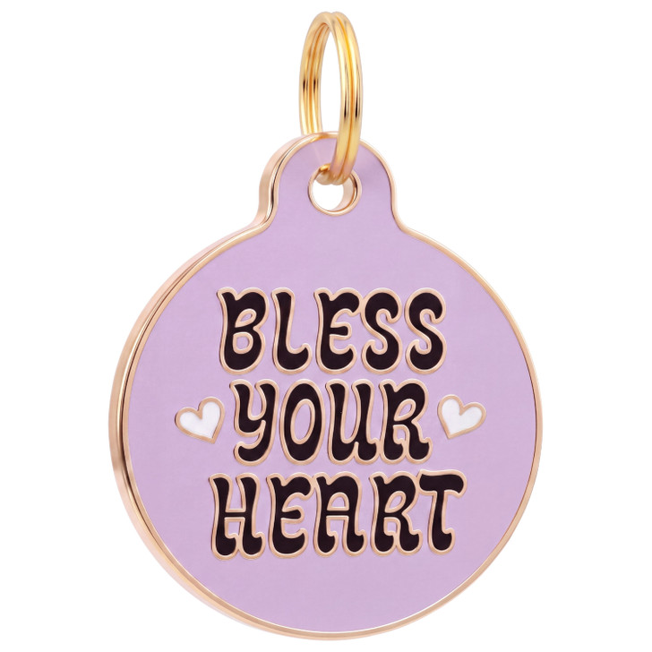 Bless Your Heart - Gold Enamel Dog Tag