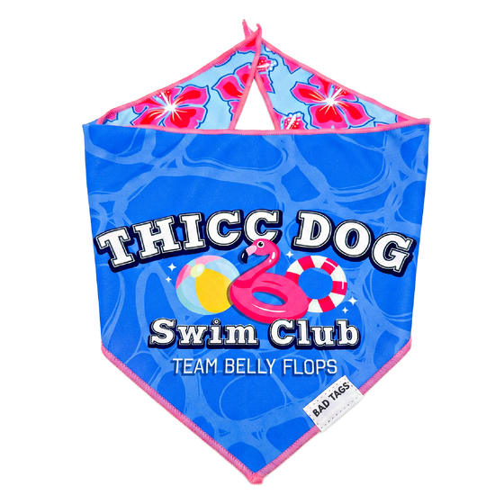 Thicc Dog Swim Club Cooling Reversible Dog Bandana