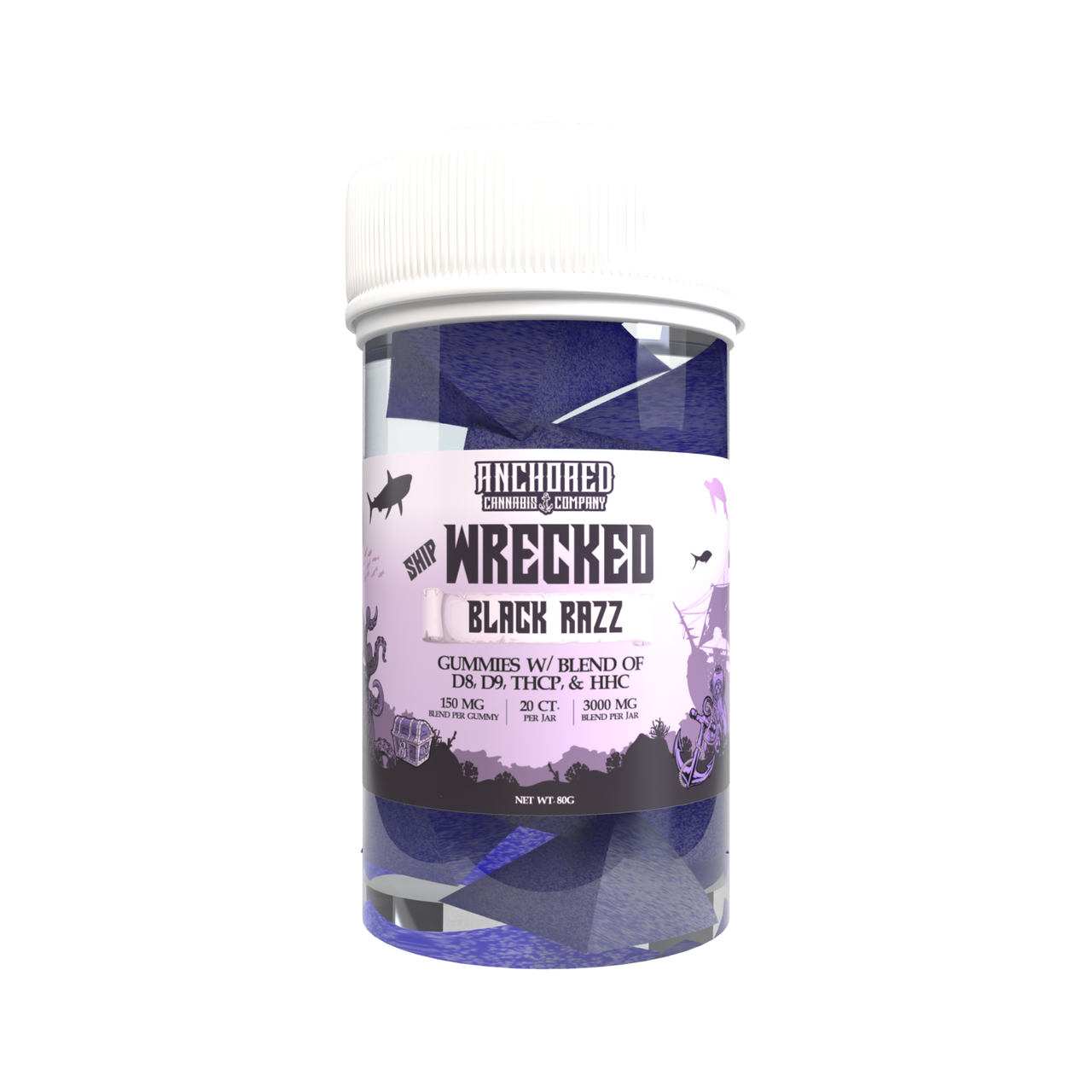 Anchored Shipwrecked THC Gummies – Black Razz (20ct) | Colorado Cures
