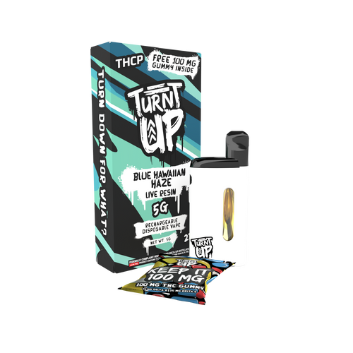 THCP LIVE RESIN DISPOSABLE - BLUE HAWAIIAN HAZE - 5G thcp disposable,