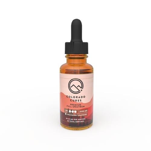 Colorado Cures - 2500mg Full Spectrum Tincture - Strawberry Lemonade - 30mL