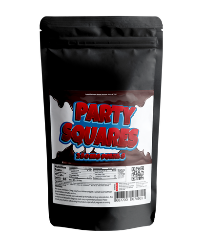 PARTY SQUARES - CHOCOLATE - 280mg DELTA 8 edibles