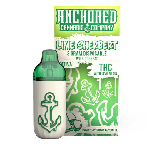 ANCHORED - THCA DISPOSABLE - LIME SHERBERT - 3G