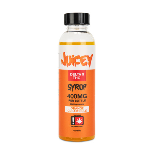 Juicey Delta‑9 THC Syrup Blue Razz 400mg – Fruity THC Drink