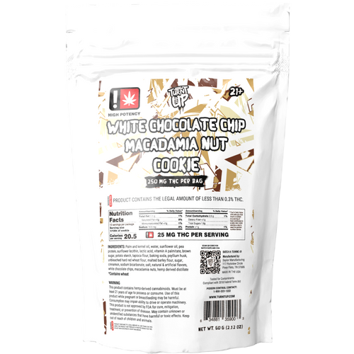 Turnt Up - Cookie - White Chocolate Chip Macadamia Nut - 250mg