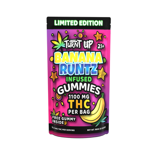 TURNT UP - 1100MG GUMMY BAG - BANANA RUNTZ - 11CT