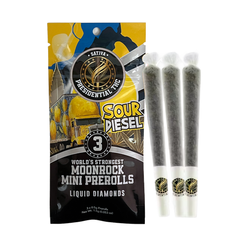 Presidential THC - Mini Prerolls - Sour Diesel - 3CT