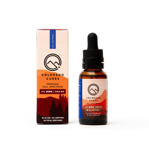 Colorado Cures - 2500mg Full Spectrum Tincture - All Natural 30mL