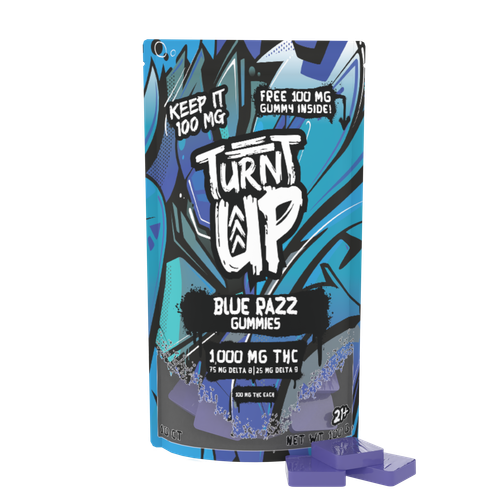 TURNT UP - BLUE RAZZ GUMMIES 1000MG 10CT
