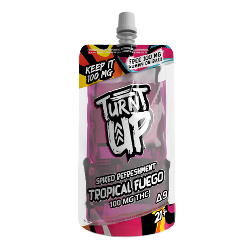 TURNT UP - DELTA 9 - SPIKED REFRESHMENT - TROPICAL FUEGO - 100MG drinks with thc