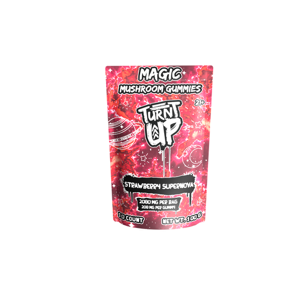 TURNT UP - MAGIC MUSHROOM - STRAWBERRY SUPERNOVA - 10PK magic mushrooms gummies