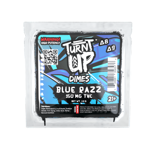 TURNT UP - DIME GUMMY - BLUE RAZZ THC GUMMY