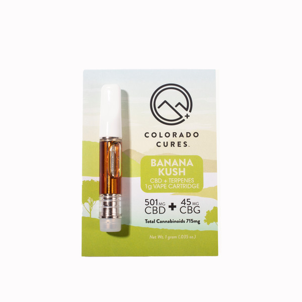 Colorado Cures - Cartridge - CRD + Terpenes Banana Kush 1g