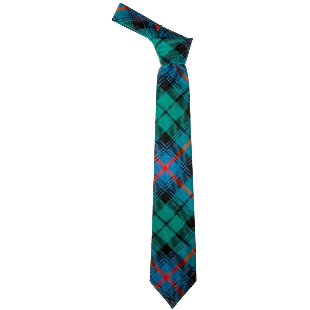 Clan Tie Urquhart Broad Red Ancient Tartan Pure Wool Scottish Handmade Necktie