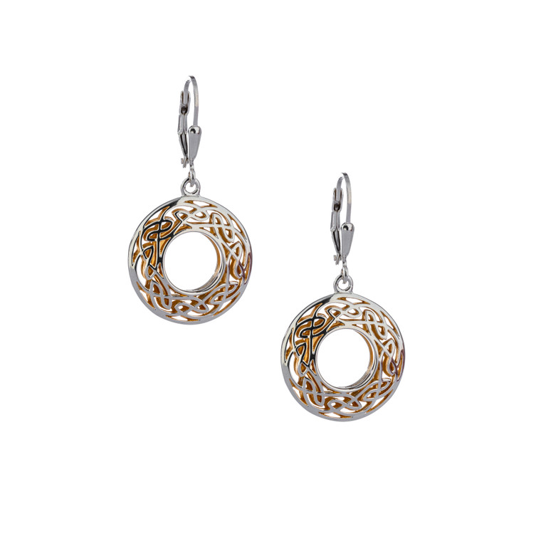 Sterling Silver + 22k Gilded Window to the Soul Round Leverback Earrings