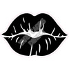 Kiss Lips - Black - Style A - Yard Card