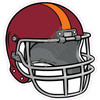 Football Helmet - Burgundy with Orange Stripe - Style A - Yard Card